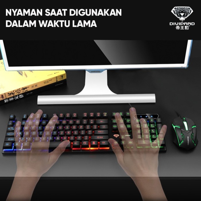 Keyboard Mouse Gaming Combo Kabel USB 2.0 Divipard GMK-20 Anti Air