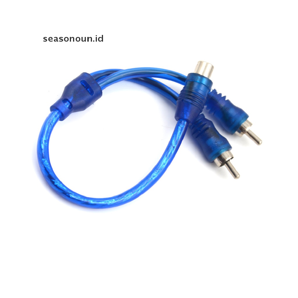 【seasonoun】 1 RCA Female To 2 Male Splitter Stereo Audio Y Adapter Cable Wire Connector  .