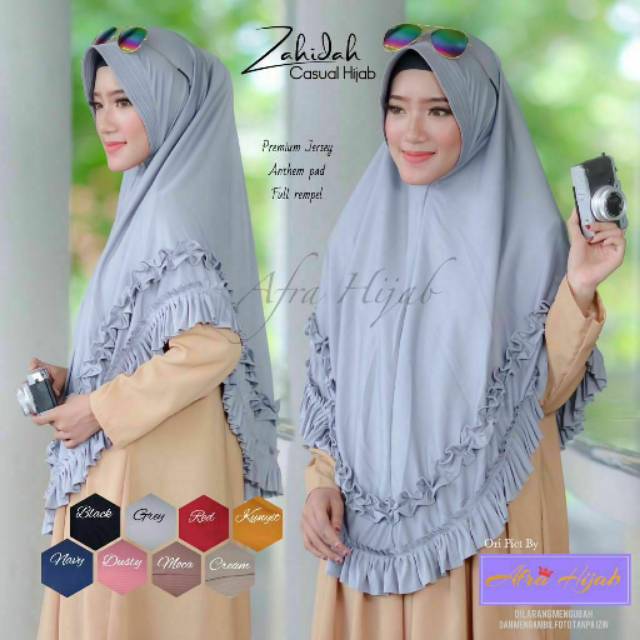 READY hijab instan jumbo, premium Jersey,full rempel