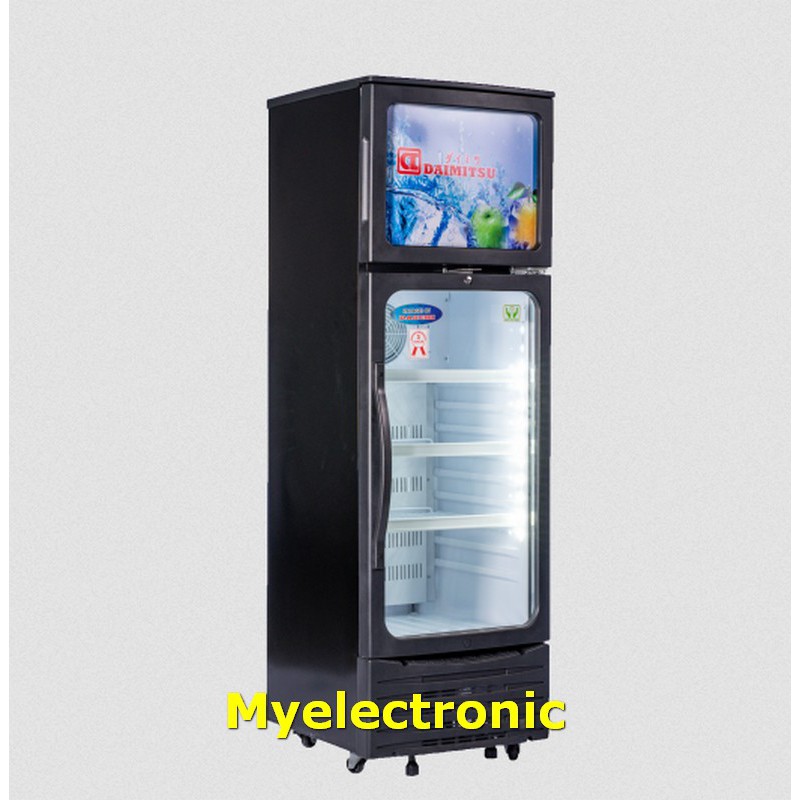 Showcase daimitsu DISC-378 350 liter 286 watt 3 rak freezer atas