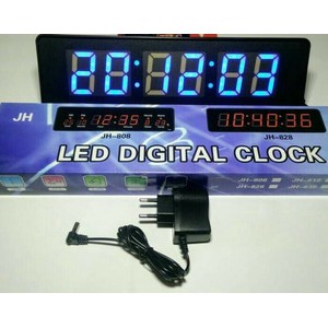 Jam Digital LED Meja/Dinding JH-828 Angka Menyala Warna Biru Termurah.