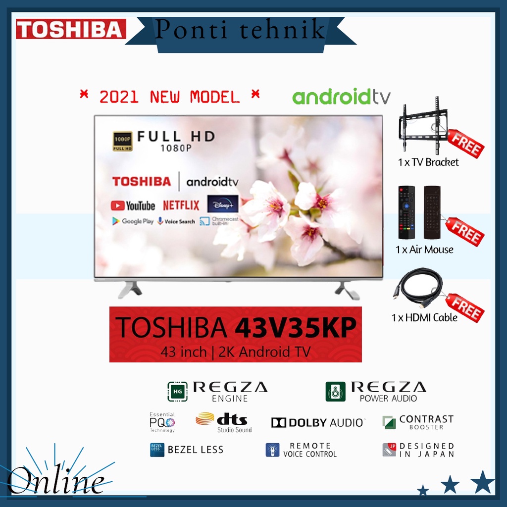 TV LED TOSHIBA SMART ANDROID 43V35KP FULL HD 43 Inch