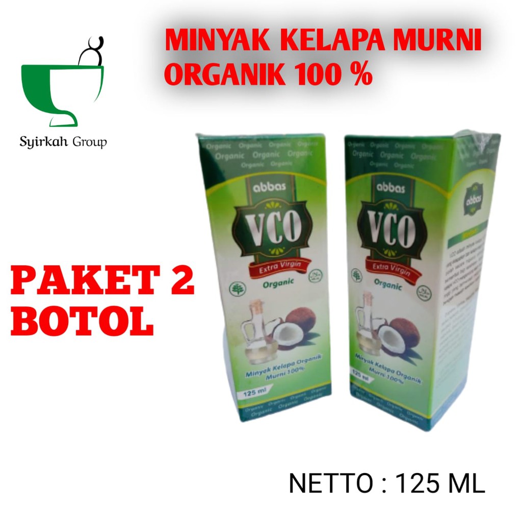 

2 BOTOL VCO MINYAK KELAPA MURNI VIRGIN COCONUT OIL ABBAS 125 ML