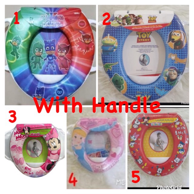 Dudukan toilet anak dengan pegangan potty trainer with handle karakter ok  god