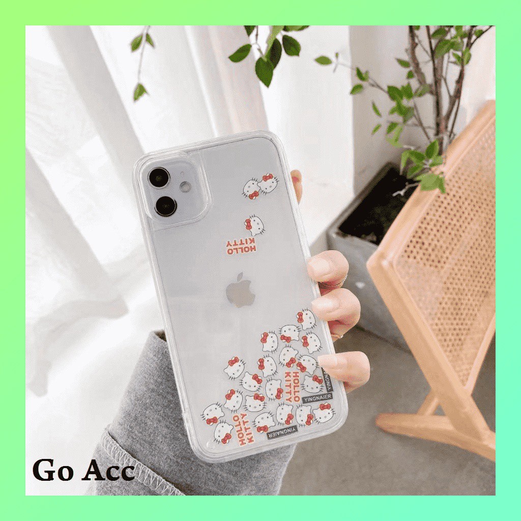 Hello Kitty Soft case Air Glitter Iphone 6 6s 7 8 SE 6+ 6s+ 7+ 8+ X Xs Xr Xs Max 11 12 13 Pro FH04