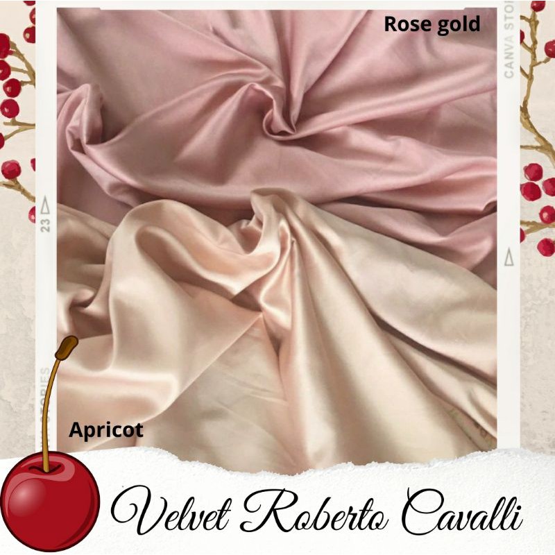 Kain Satin Velvet Roberto Cavalli Warna Rose Gold