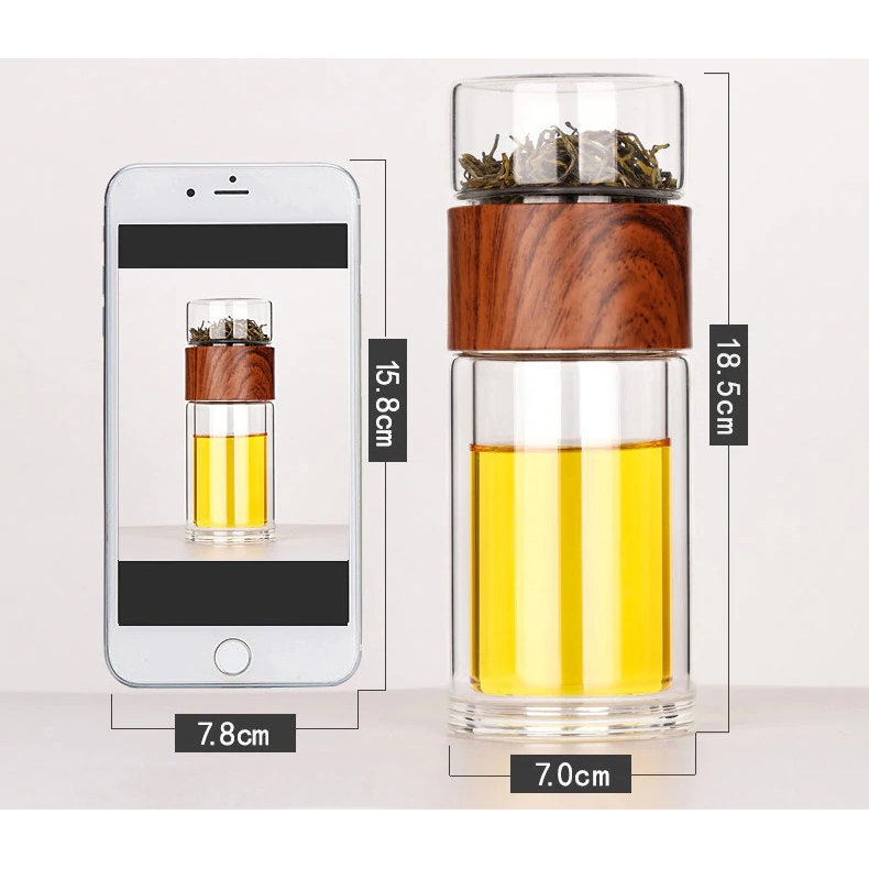 Botol Minum Penyaring Teh Tea Infuser Double Wall 230ml