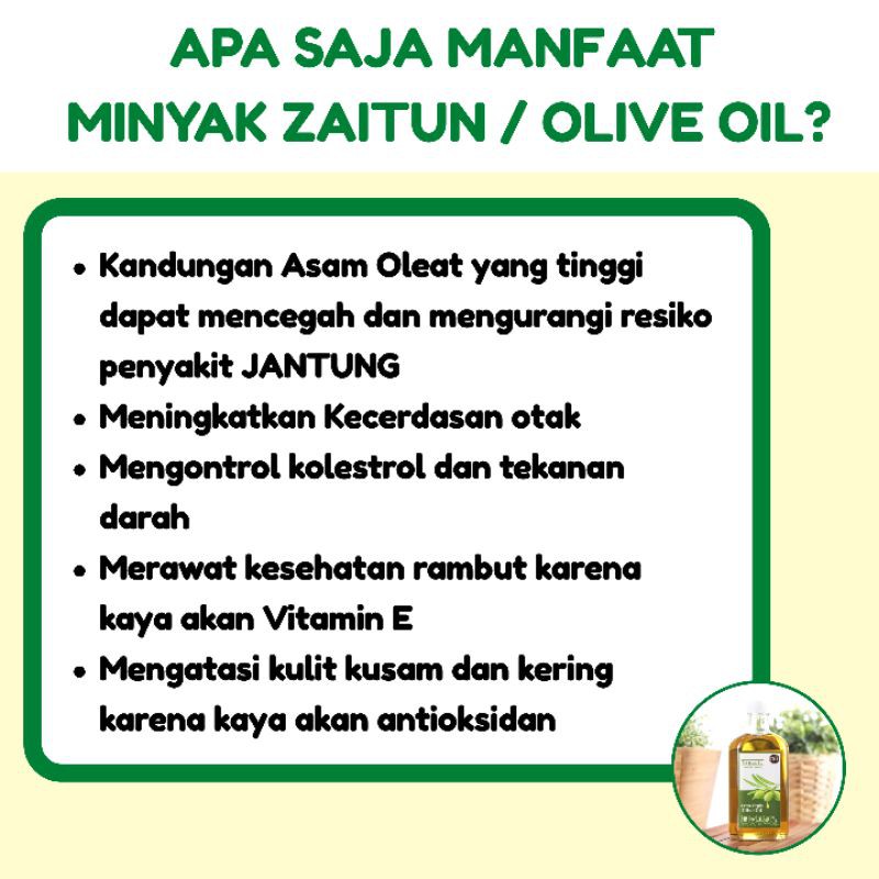 Minyak Zaitun Murni Asli Extra Virgin Olive Oil 250 ml BELI 1 DAPAT 2