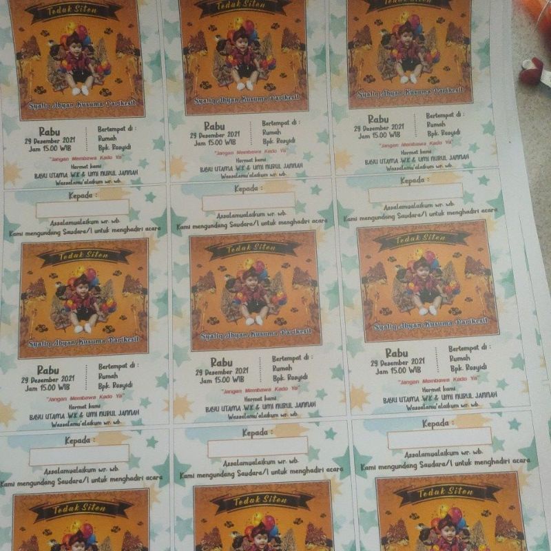 UNDANGAN TEDAK SITEN