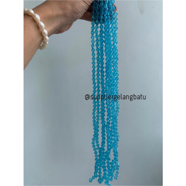 kristal BICONE AUSTRIA BIRU 8mm diamond belimbing craft GELANG KALUNG