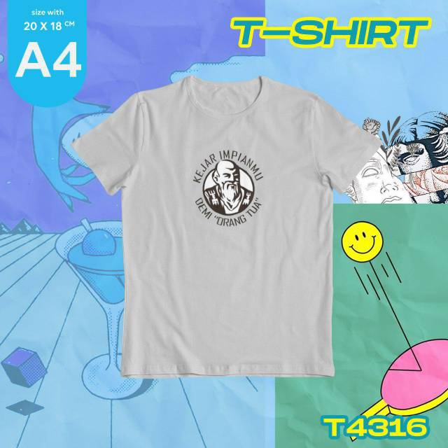 Kaos Orang Tua Warna Abu Kualitas Premium