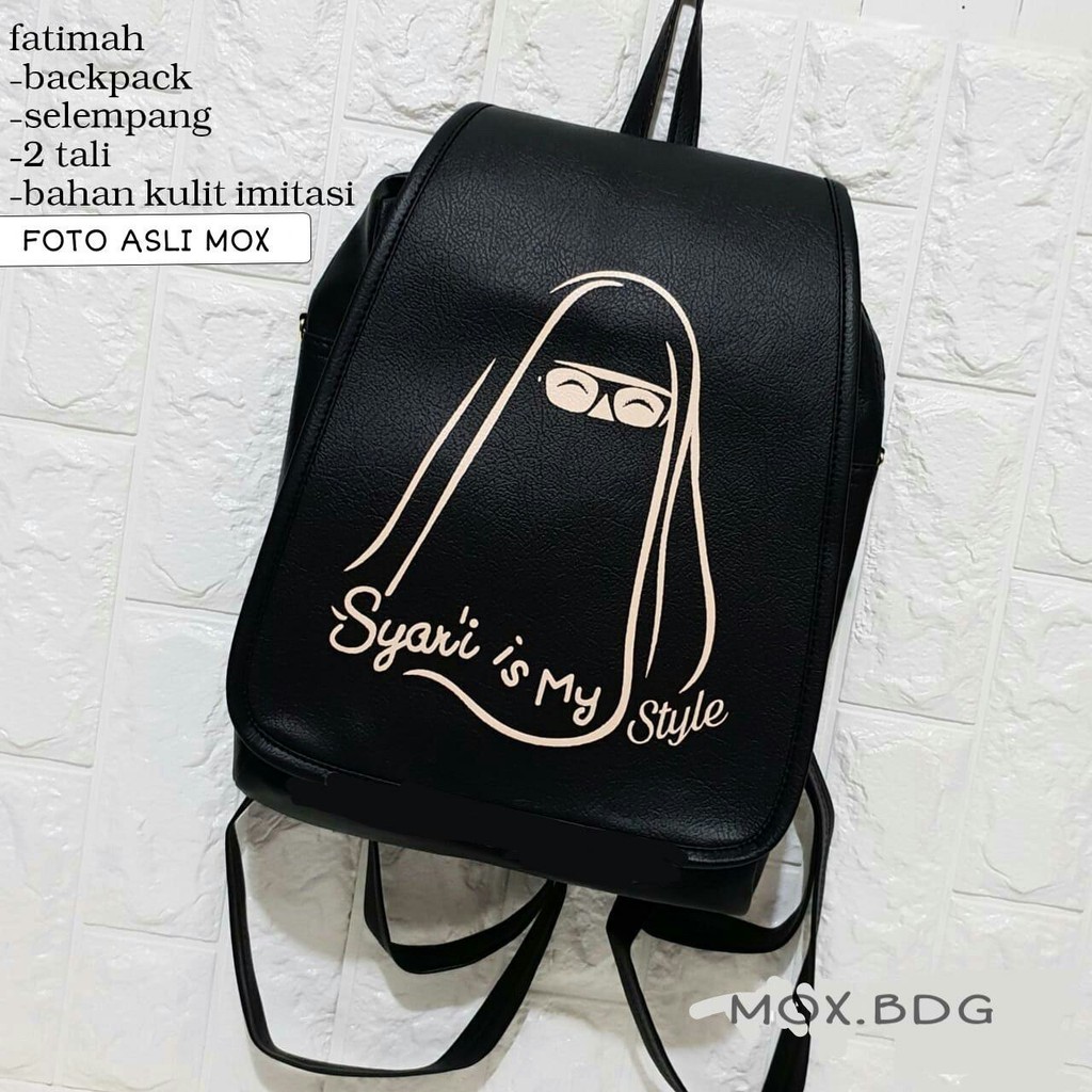 Tas Ransel Niqab Fatimah - Backpack Dakwah Muslimah Terbaru - Tas Multifungsi