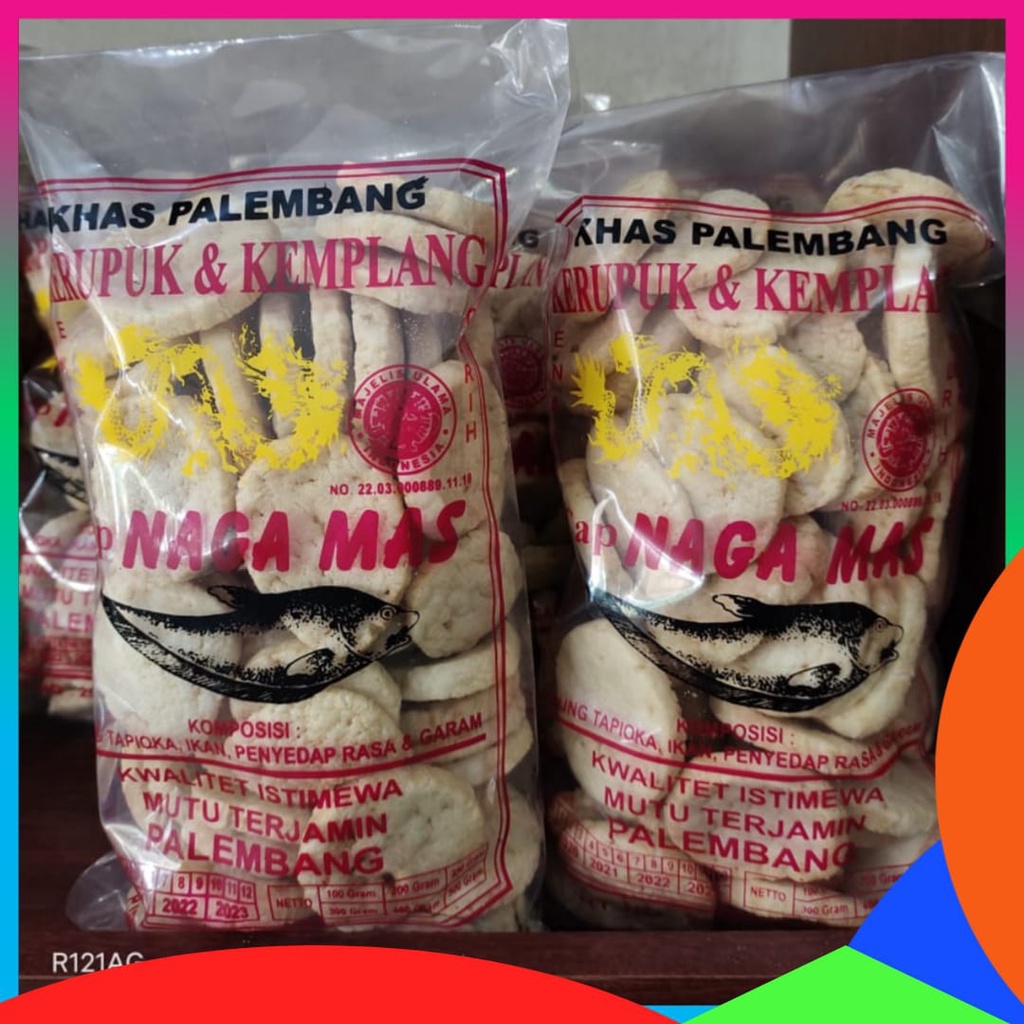 

KERUPUK PALEMBANG KULIT BULATAN KECIL KANCING 250 GRAM KEMPLANG KULIT IKAN TENGGIRI NAGA MAS