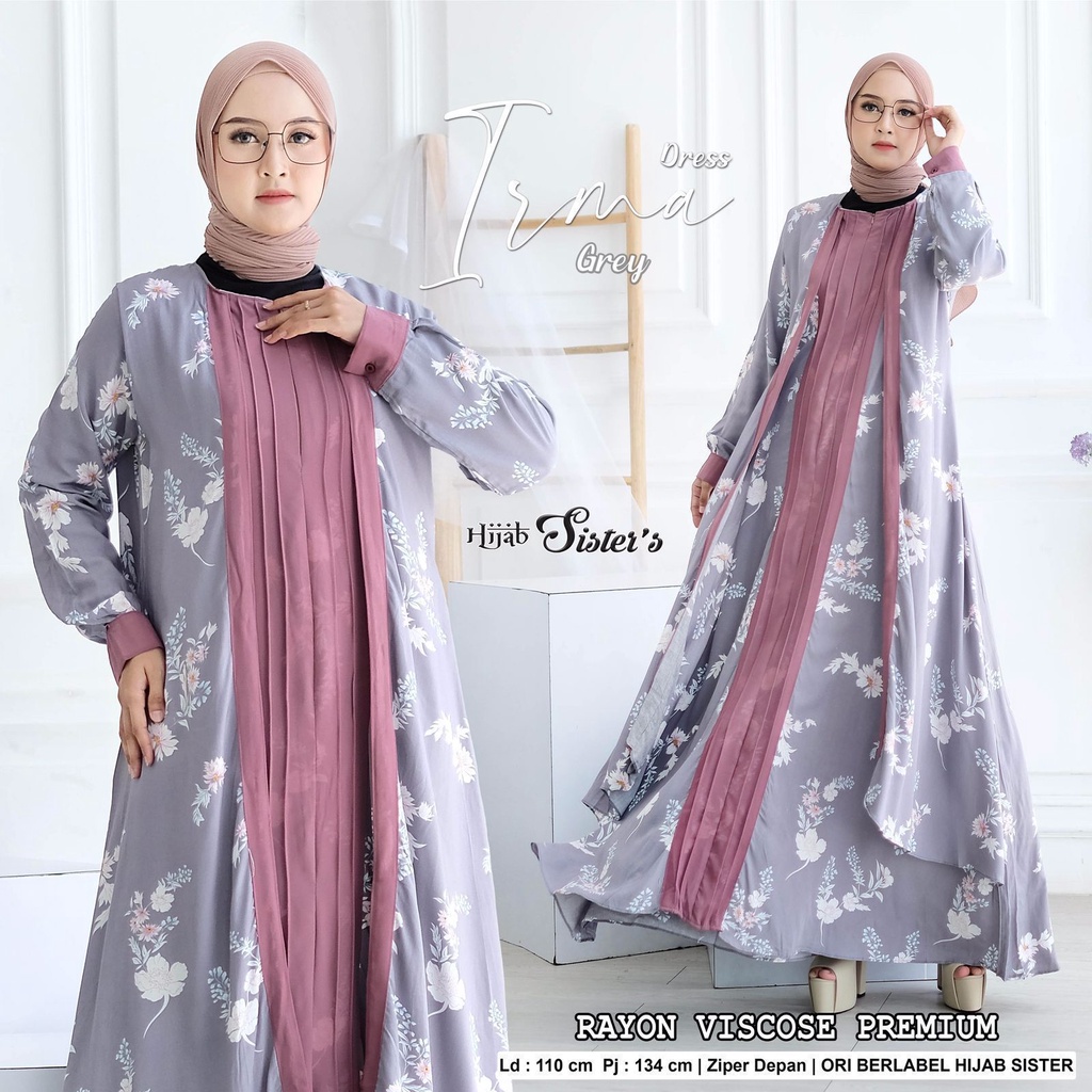 Hijab Sisters Irma Dress Maxy Rayon Viscose Premium Dress Muslim Wanita LD 110 Busui