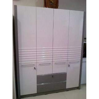  Lemari  Pakaian 4 Pintu Bahan  Plywood  finishing HPL 