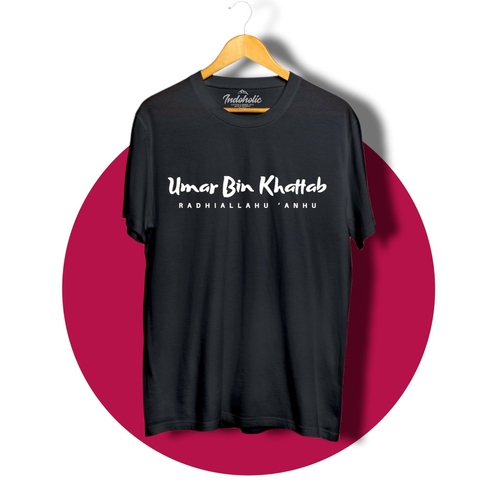 Indoholic Atasan Baju Pakaian Pria Cowok wanita Kaos Distro Kaos Dakwah Kaos Muslim Murah terbaru Combed 100% Original Umar Bin Khatab