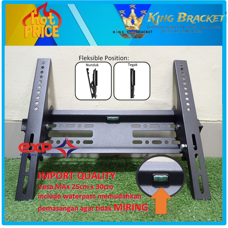 Bracket TV PHILIPS 21&quot; s/d 40&quot; waterpass GARANSI 100% COCOK!!! IMPORT QUALITY