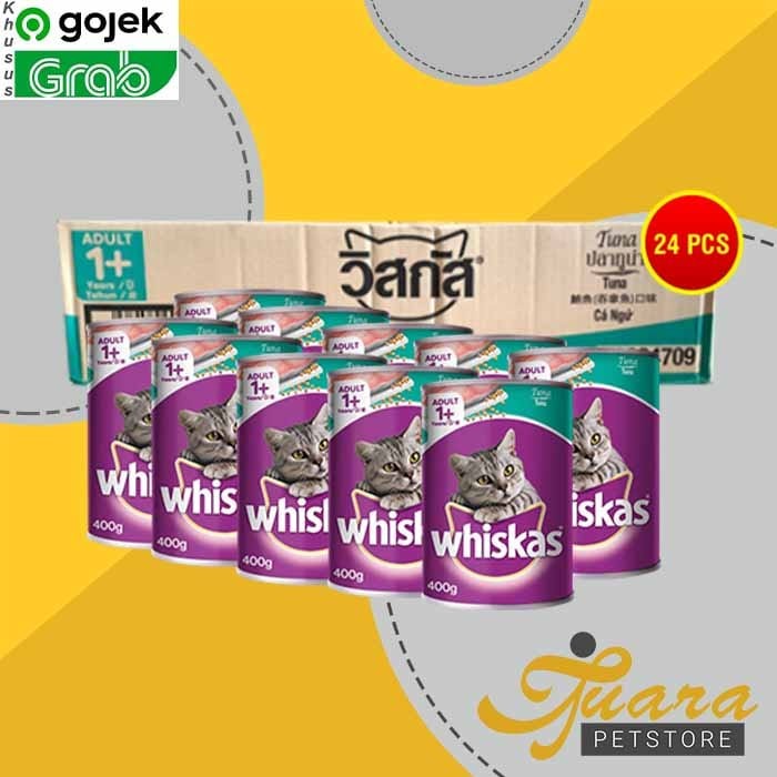 GOSEN Makanan Kucing Whiskas Kaleng Wetfod Grosir Dus Isi 24 PCS 400GR