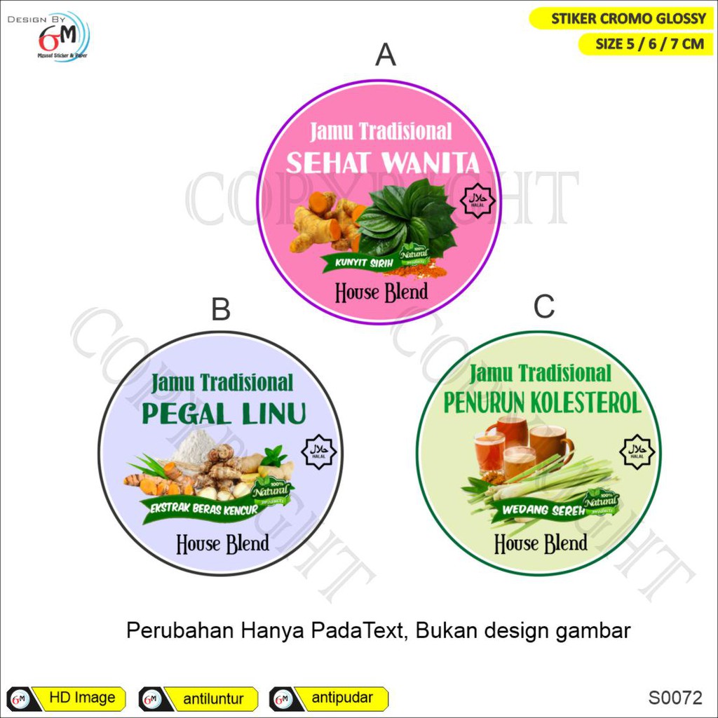 Stiker Label Jamu Herbal Tradisional 1 Pack 100 Pcs Shopee Indonesia