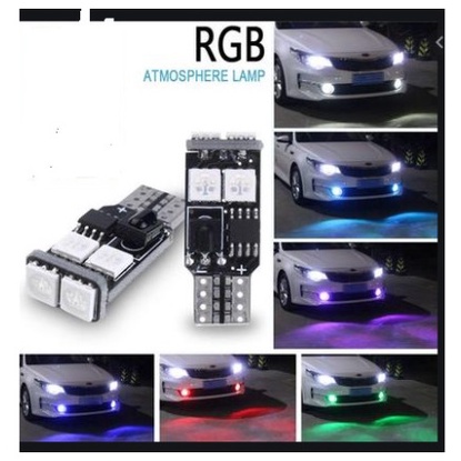 Lampu LED Senja T10 5050 6 Mata RGB 7 Warna 14 Mode Standby Strobo