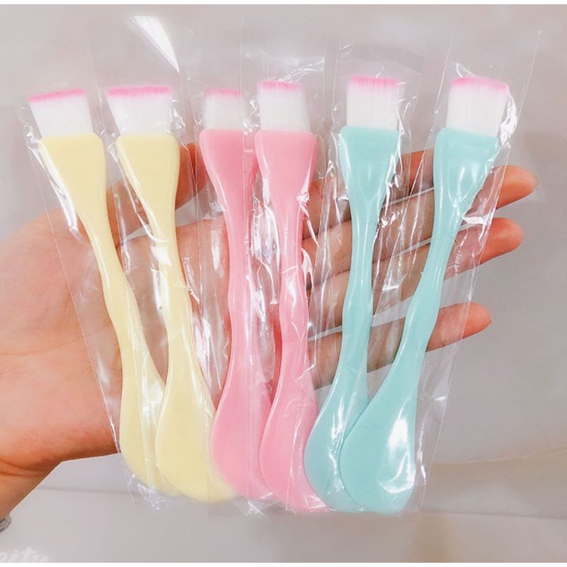 Kuas Masker 2in1 / Kuas + Spatula Masker / Kuas Masker Wajah 2 Fungsi