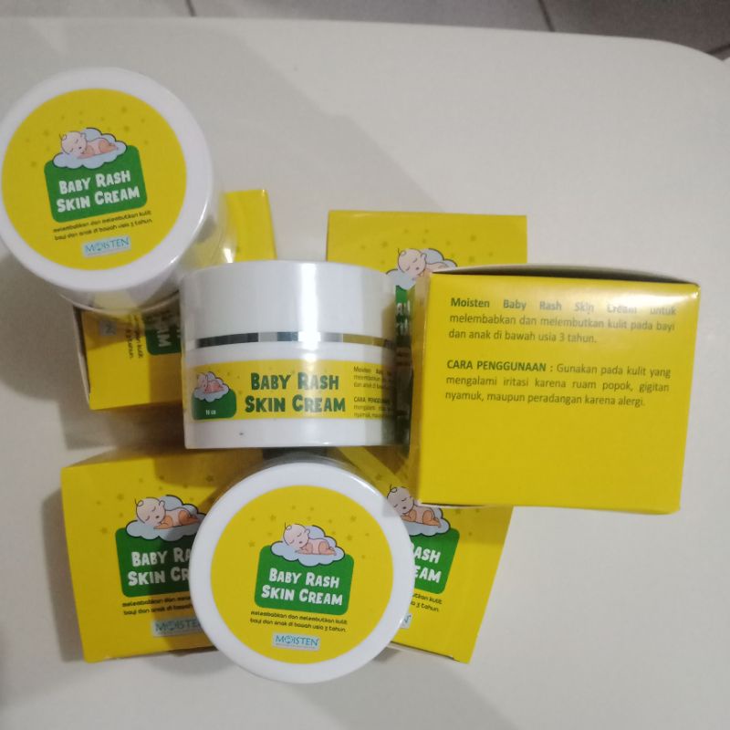 MOISTEN baby Rash Skin Cream, anti iritasi nonsteroid. Kemasan baru stiker KUNING