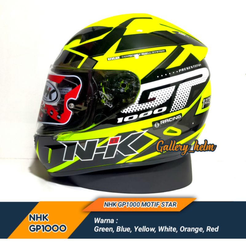 Nhk GP 1000 star Kuning | Helm NHK Full Face Double Visor
