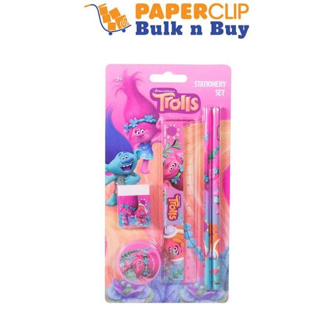 

PAKET ALAT TULIS / STATIONERY SET TROLLS SSTR180204 1 PAK = 5 SET