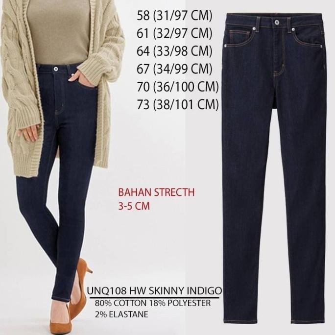 Celana Jeans Wanita Uniqlo 108 HW Skinny Indigo
