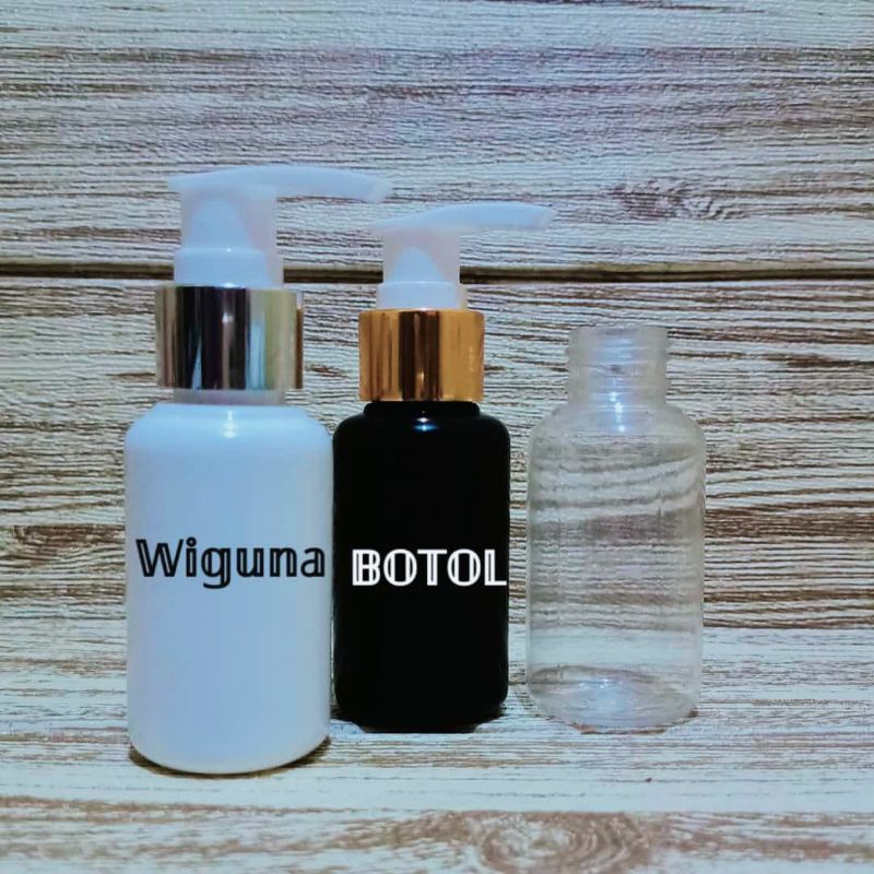 Botol Pump 60ml / Botol 60ml Tutup Pump Ring Almunium / Botol Tubular 60ml Pump Lotion Ring Alumunium