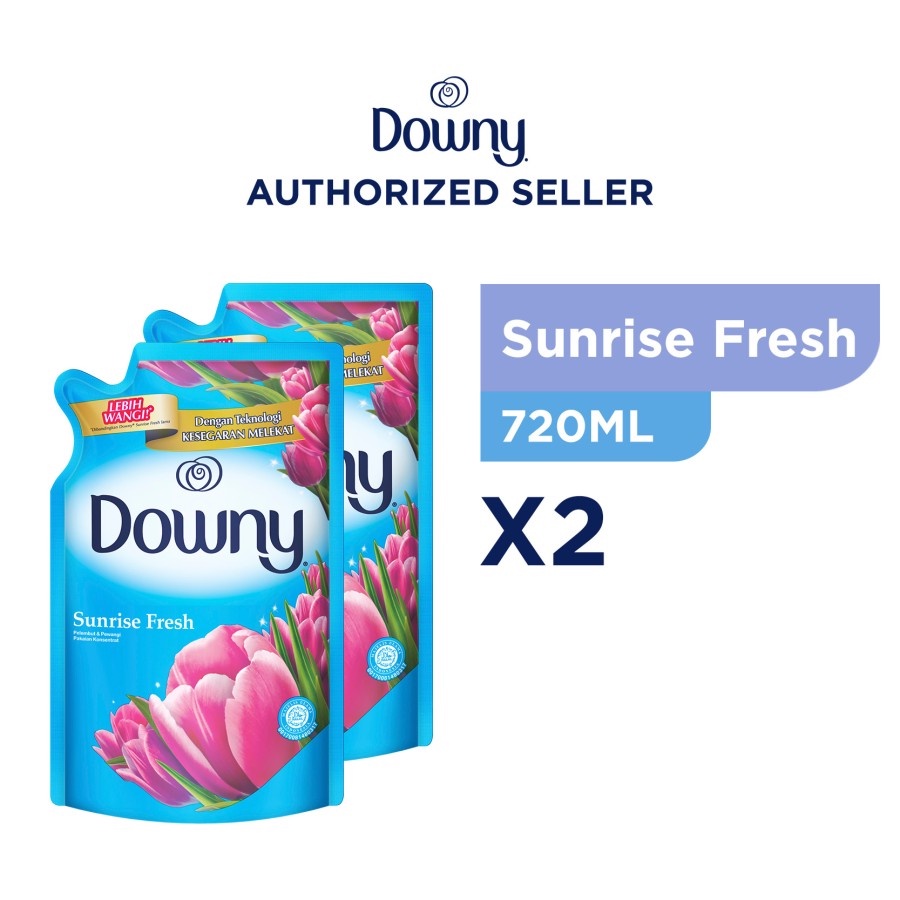 Downy Pelembut dan Pewangi Pakaian Konsentrat Sunrise Fresh 720 ml – Paket isi 2