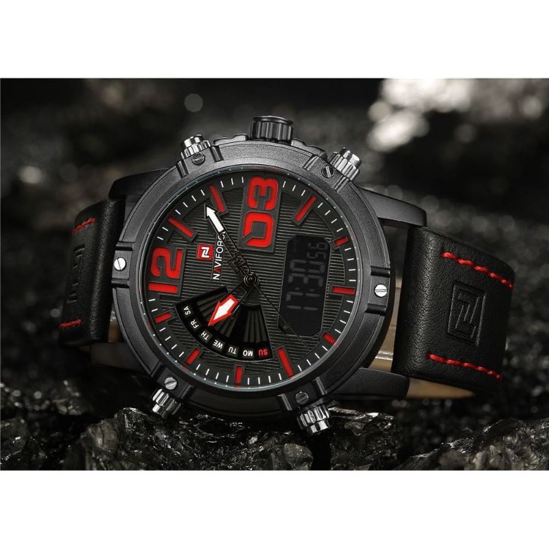 NAVIFORCE 9095 JAM TANGAN SPORT DUAL TIME ANALOG DIGITAL