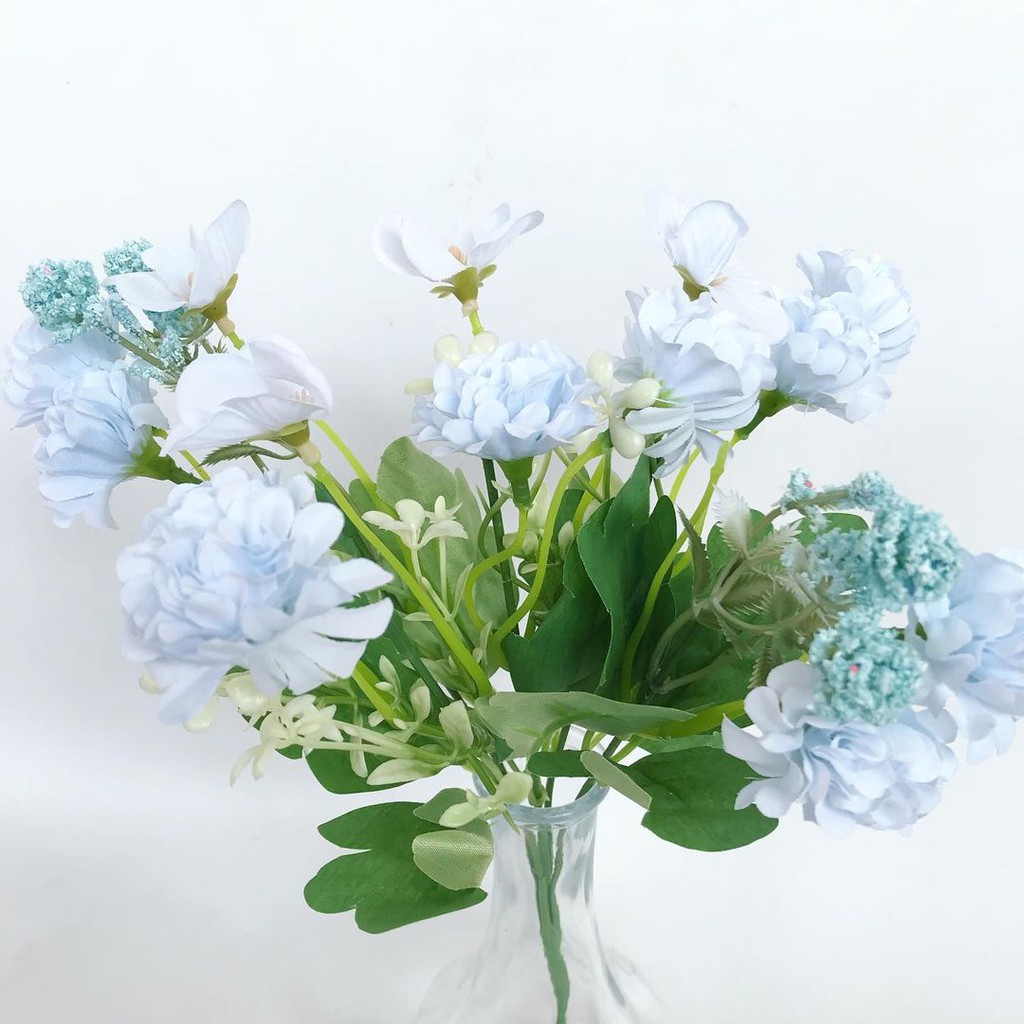 BUNGA POMPOM DAISY - bunga plastik palsu artificial home decor shabby chic-2