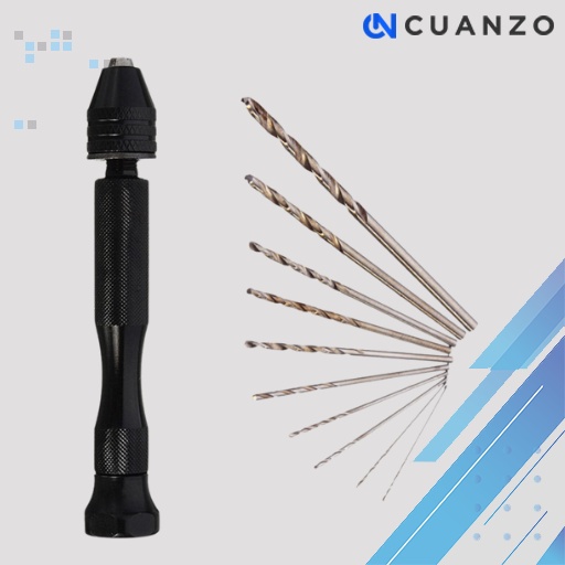 Bor Tangan Manual HSS Twist Drills dengan 10 Mata Bor / Bor Tangan Hand Drill Set Multifungsi / Bor Manual Mini Stenlis Kayu Kecil / Bor Mini Kecil Ukir Pahat Bobok Kayu Perhiasan / Alat Bor Pelubang Pelobang Besi Tembok Kayu Pipa Pvc Hidroponik Bambu Ori