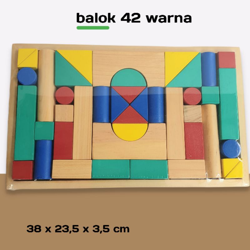 nafisah edutoys BALOK PINUS 42 mainan balok kayu edukasi edukatif menyusun