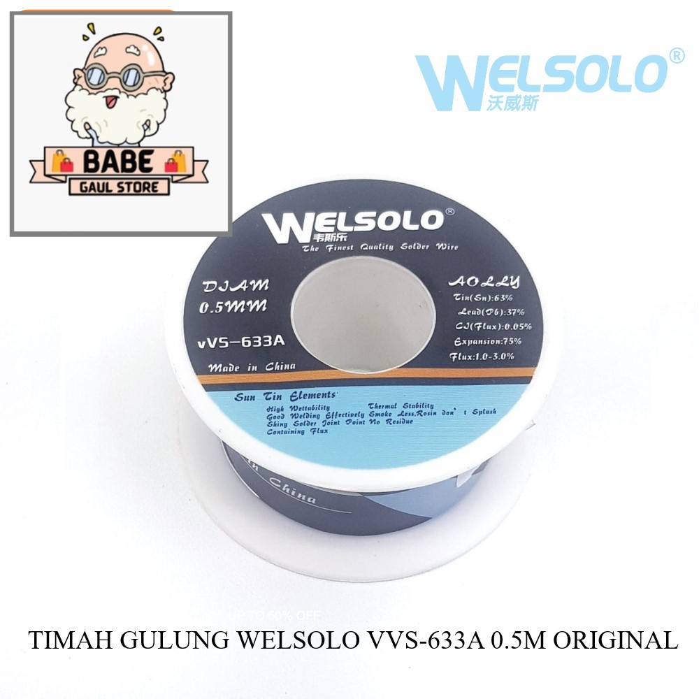 TIMAH GULUNG WELSOLO VVS-633A 0.5M 30G ORIGINAL
