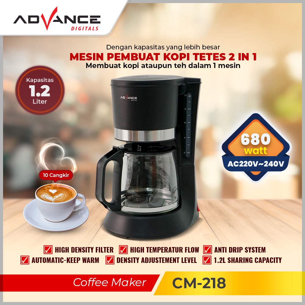 Advance Coffee Maker 750ml Mesin Pembuat Kopi CM208A Garansi 1 Tahun