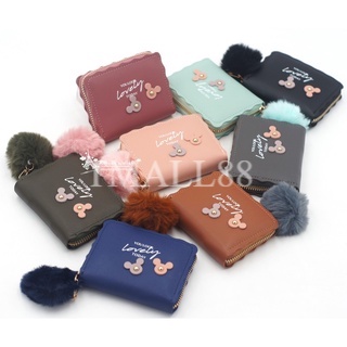 Dompet Koin Mini Wanita Free Pom-pom Korean Fashion Trendy Fashion Wallet