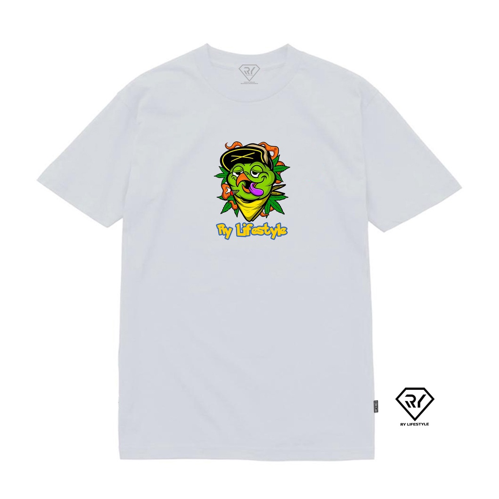 Ry Lifestyle T-Shirt Kaos Pendek Ganja Green Chick Kalem Premium Quality