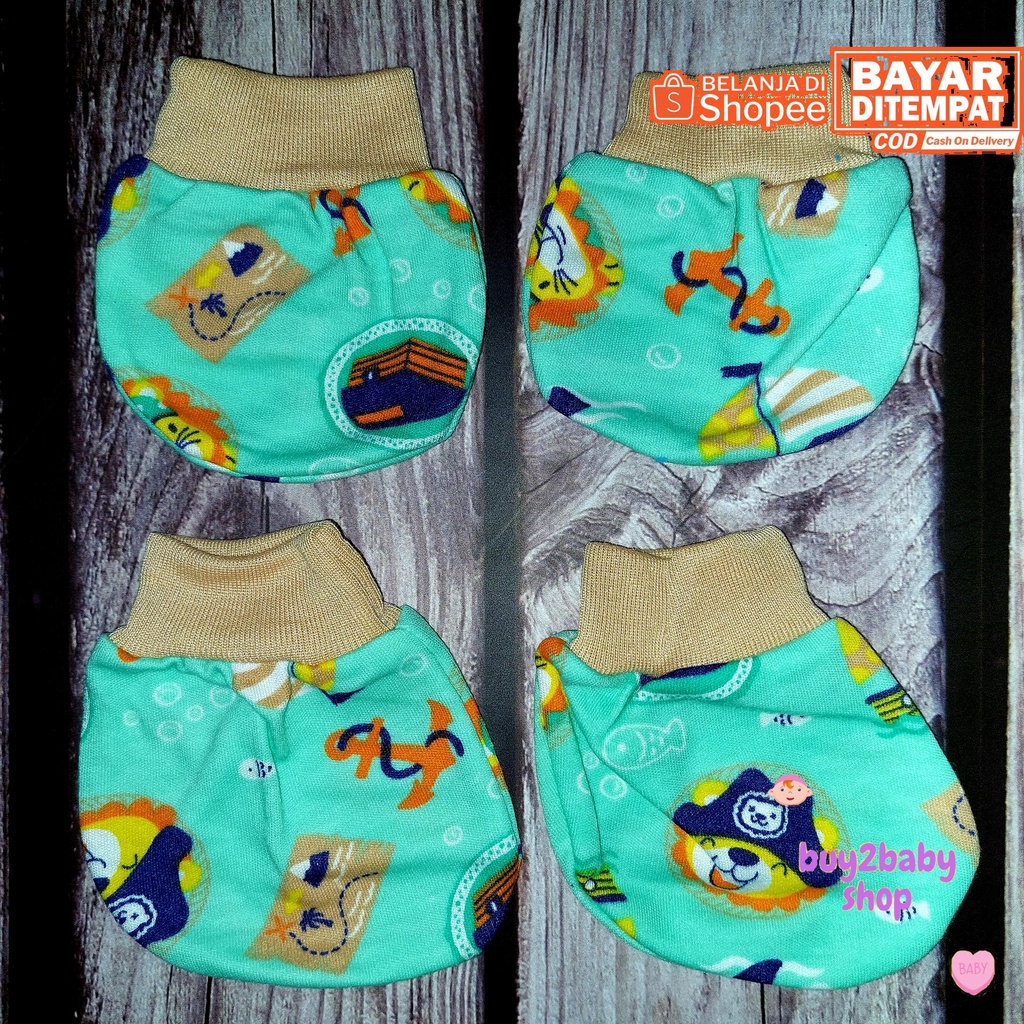 Sarung tangan dan kaki bayi Cico Miko Happy Jungle Series 0-3 Bulan 3 PCS