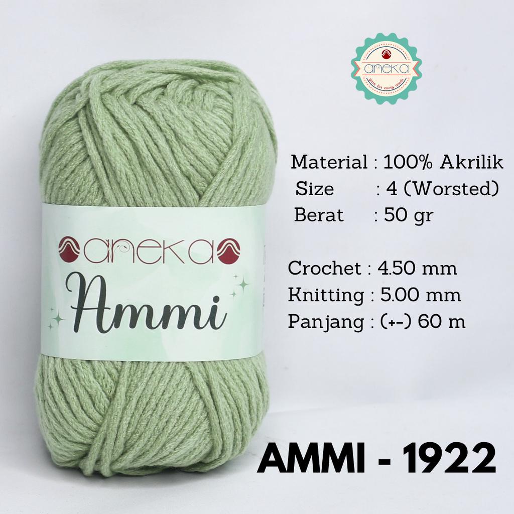 Benang Rajut Ammi / 100% Acrylic / 6 Ply Akrilik - 1922 (Sage Muda)