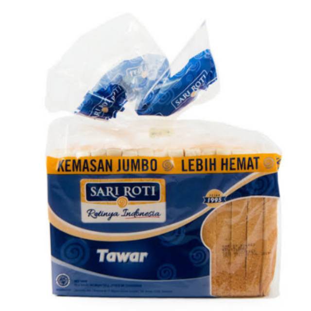 

SARI ROTI TAWAR JUMBO & DOUBLE SOFT (GOJEK/GRAB ONLY)