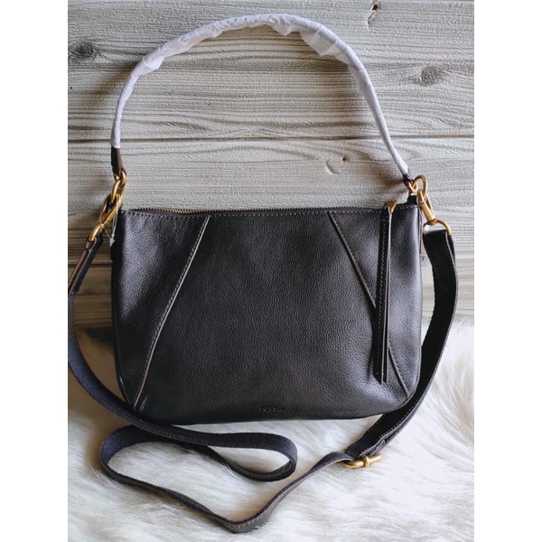 tas slempang | Fossil Skylar Crossbody Bag Black Leather