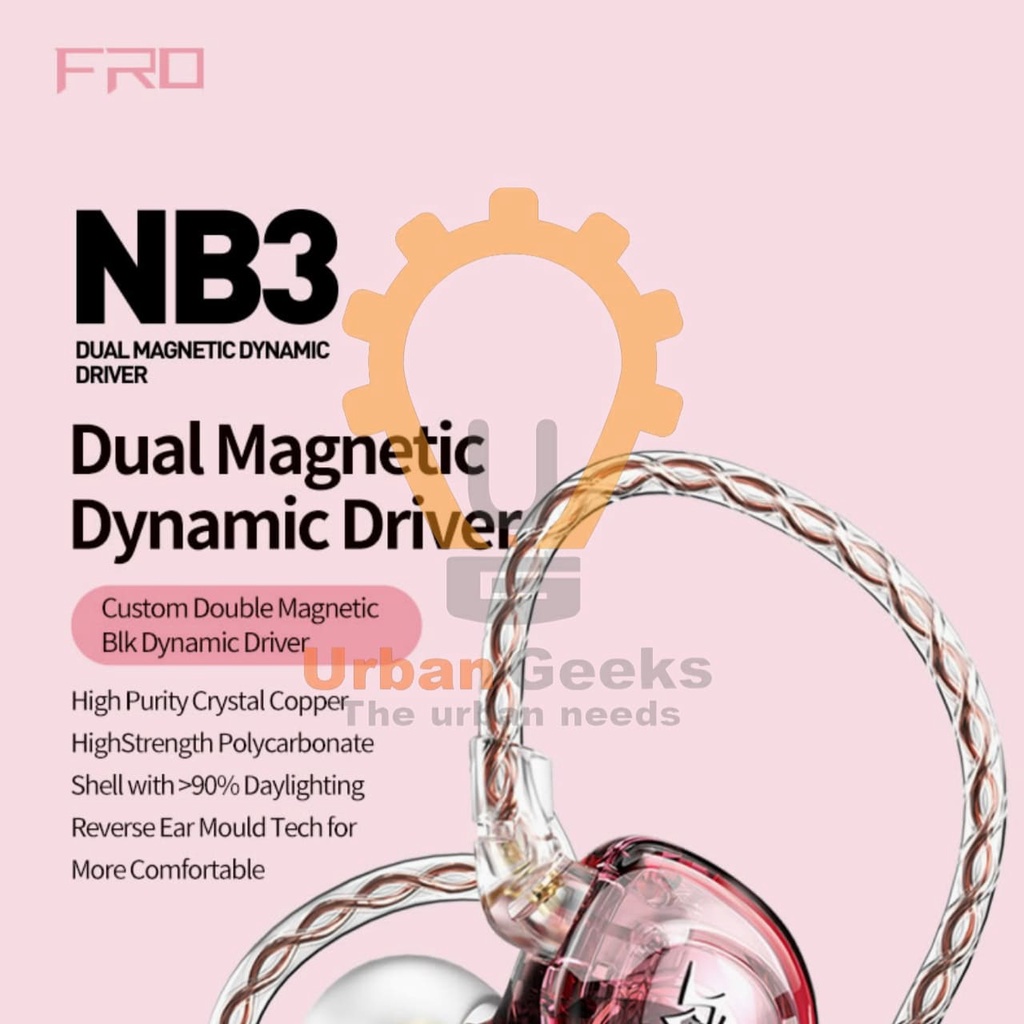 Earphone In Ear Monitor HiFi Dual Magnetic Dynnamic Driver Earphone Mic Plextone FRO NB3