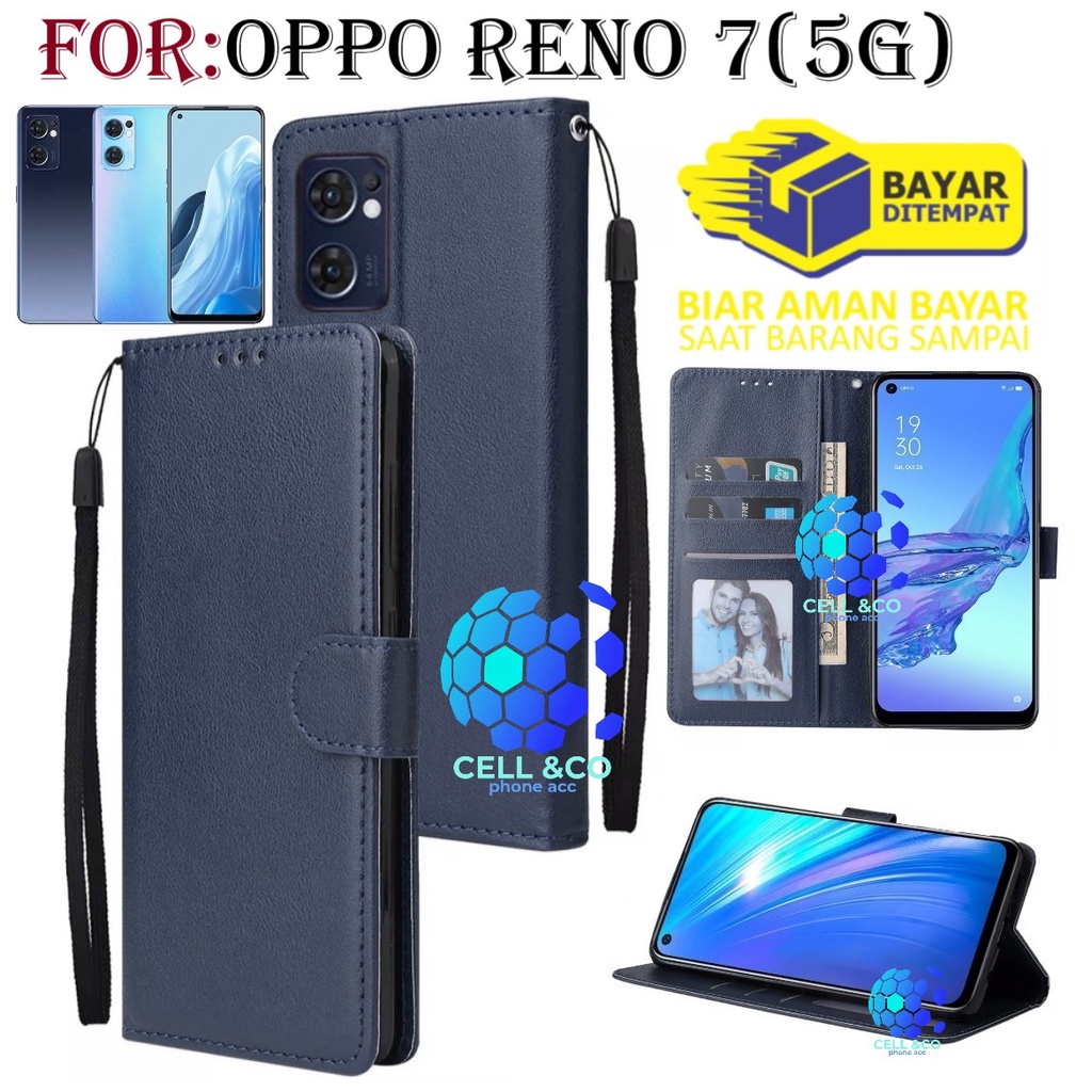 NEW OPPO RENO 7 5G CASE FLIP LEATHER WALLET PREMIUM FLIP CASE BUKA TUTUP KESING HP CASING FLIP CASE WALLET OPPO RENO 7 5G