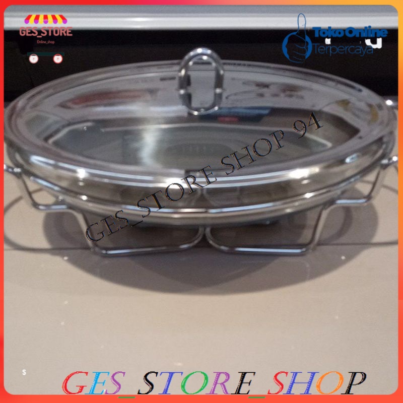 Delicia Pyrex Penghangat Sup Oval 3 Ltr/Pyrex tempat penghangat makanan 3 ltr/penghangat makanan ova