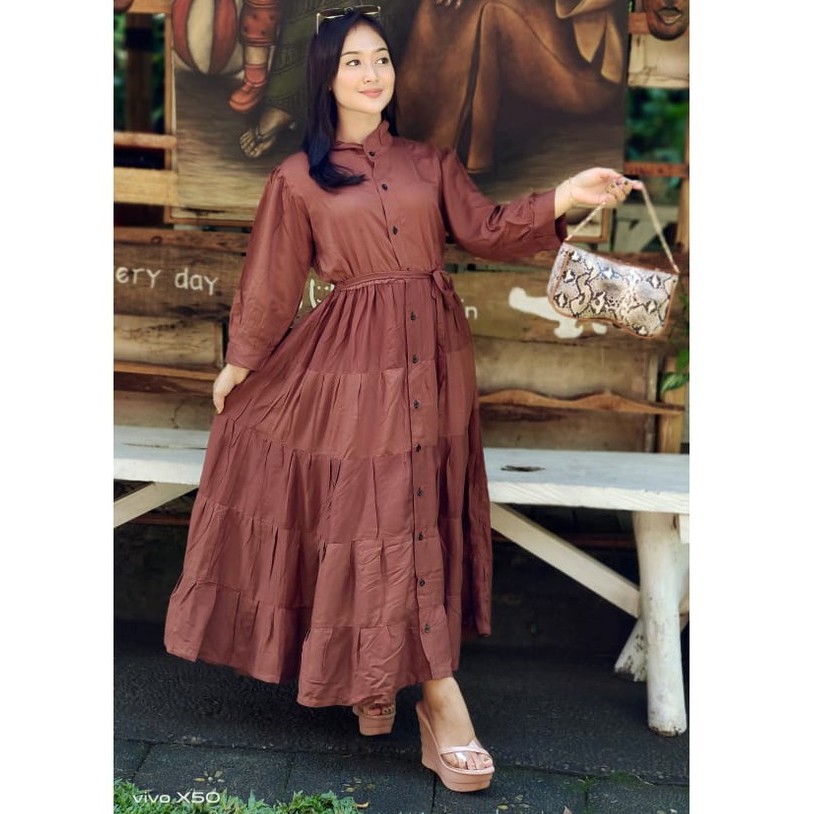 GAMIS BALI RAYON POLOS RAMPEL