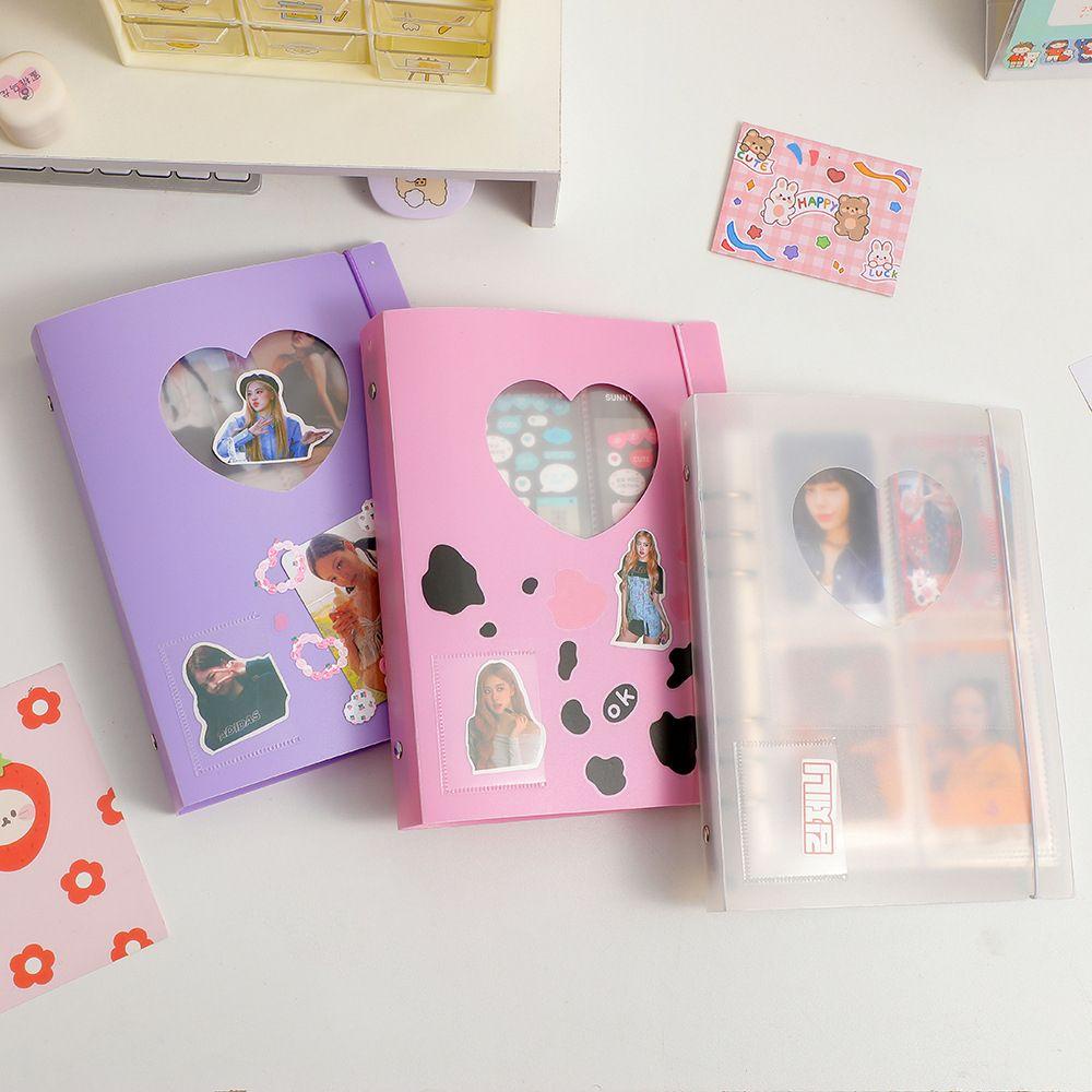 R-flower Album Foto Mini Bisa Ganti Inner Bolong Hati Kawaii Photocard Holder