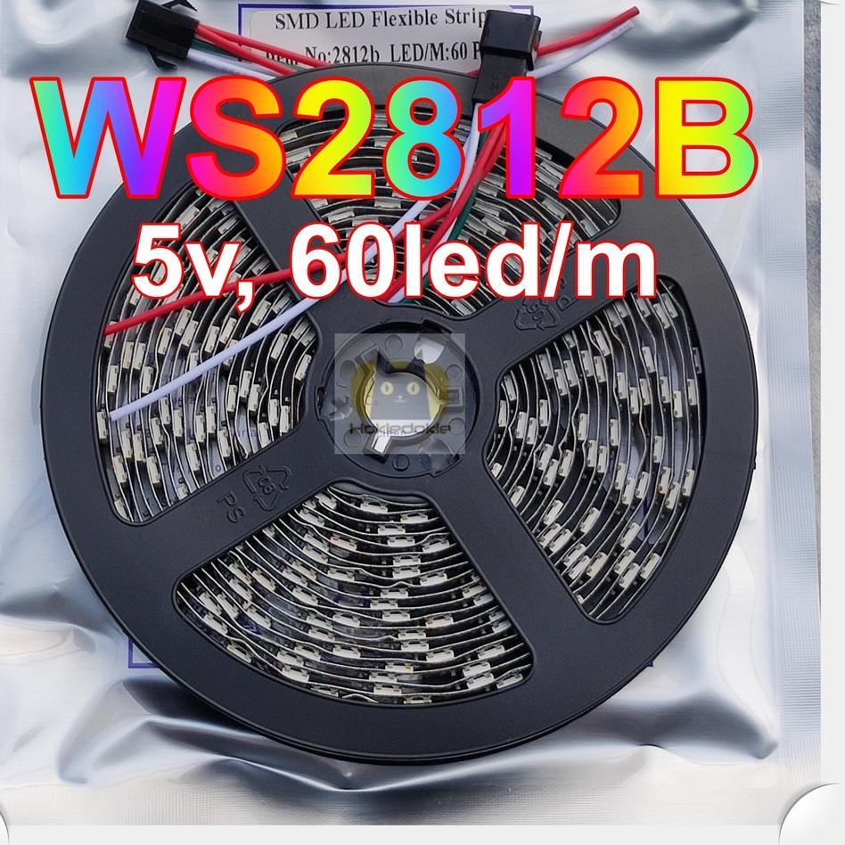 12.12Terlaris Led strip RGB ws2812b ws2812 5v 5m 60led/m ip30 indoor Led Rapat