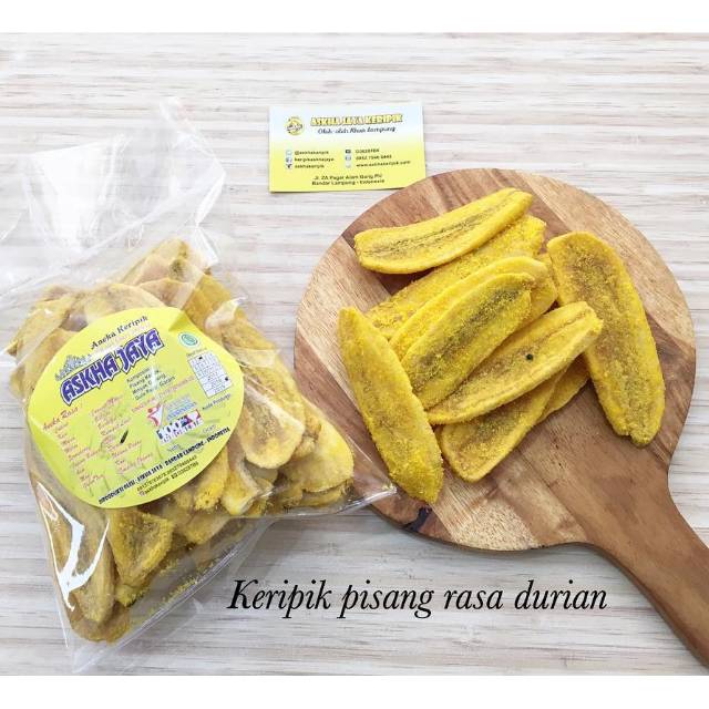 

Keripik pisang rasa durian oleh oleh lampung